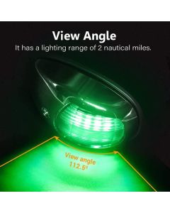Boat Navigation Lights Red and Green Bow Light LED  Vertical Mount 1 Pair (Vacuum Electroplate Silver)