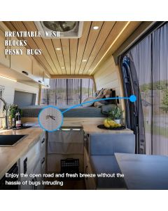 Screen  Sliding Door Van Screen Mesh Curtains Easy to Install and Remove, Universal Fly Screen  Campervans, 71"(H) x 59"(W)
