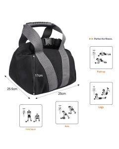 2 Pcs Adjustable Heavy Fitness Power Sandbag, Portable Adjustable Canvas Sand Kettlebell Soft Sand Bag, Weightlifting Dumbbell for Home Training, Fitness, black