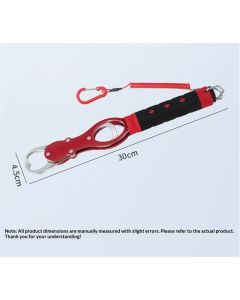 Aluminum Alloy Fish Lip Gripper with Scale -  Saltwater Fishing Grabber Tool, 360° Swivel Non-Slip Handle, Corrosion-Resistant Fish Holder for Caught Fish, Fish Control Tackle（red）
