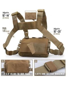 Chest Rig Pack for Men, Running Chest Bag with Front Loop Recon Chest Rigs for Hunting Outdoor 9 x 5.9 x 1.5 in