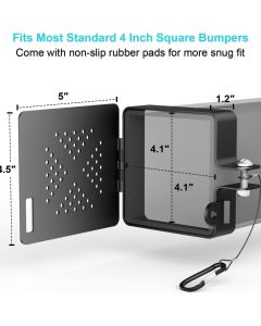 Aluminum RV Bumper End Cap- Fits Standard 4-Inch Square Camper Bumpers, No-Insect Vent Holes, Secure Sewer Hose Storage, Must-Have Travel Trailer Accessories - 2 Pack