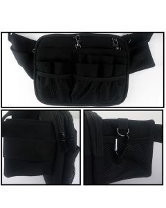 Nurse Belt Pack with Multi-Compartment Tool Strap Practical with Medical Equipment Pocket and Tape Holder for Stethoscope Bandage Scissors or other Supplies Black(oniy bag)
