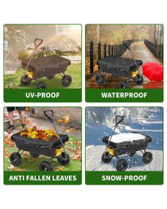 Collapsible Wagon Cover for Carts Garden Dump Cart, Outdoor Garden Wagon Cart Cover, Waterproof Dustproof UV Resistant Wagon Rain Covers Perfect for Lawn, Barn and Farm（There is only one dust cover）