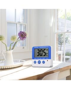 Thermometer Freezer Thermometer Digital Refrigerator Thermometer with Magnetic Attachment in-Outdoor Alarm Thermometer with Waterproof Outdoor Sensor for Home Kitchen