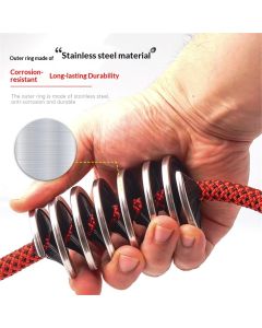 Health Gear Rope Brush, Rope Cleaner Climbing, Nylon Stainless Steel Climbing Rope Cleaner, Black Rope Cleaning Brush for Rope Way Mountaineering Cave Exploration Aerial Work