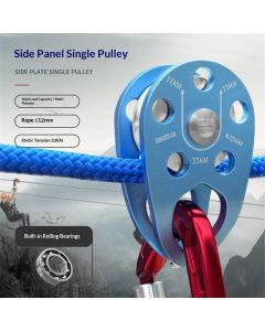 Micro Mobile Single Pulley,22kN(2200kg) for Rigging Arborist Climbing Rescue,2pcs  Climbing Pulley with Ball Bearing for Rock Climbing Arborist