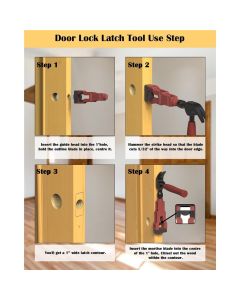 Door Latch Mortise Tool, Door Latch Installation Kit Help Remove Material to Install Door Latch for Clean, Accurate Professional Installation, Door Latch Tool for Use with 1-3/4" or 1-3/8" Thick Door