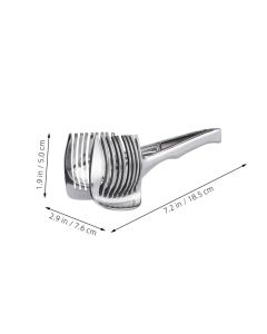 Tomato Lemon Slicer Holder Round Fruits Onion Shreader Cutter Guide Tongs with Handle Kitchen Cutting Potato Lime Food Stand Aluminum alloy
