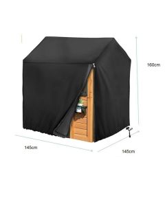 Outdoor Playhouse Cover, Plastic Playhouse Special Waterproof Covers  Double Stitched Seam, All-Weather Protector (Black 210D 145*145*160cm)