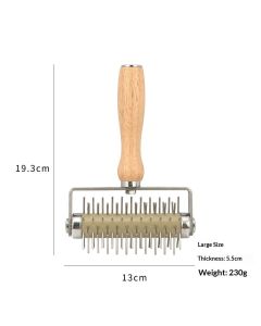 Generic Pizza Dough  Stainless Steel Easy to Clean Bread Needle Pastry Roller with, 13cmx19.3cm Pizza Cake Pie Bread Pastry Baking Tool （large size）