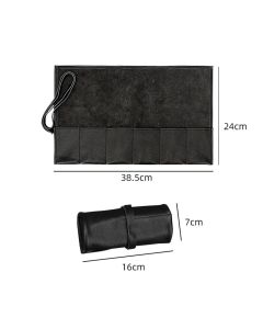 Leather Travel Watch Roll-Watch Case Display Organizer and Storage for 6 watches, Gift Accessory for watch lovers (Black,Excluding watches)