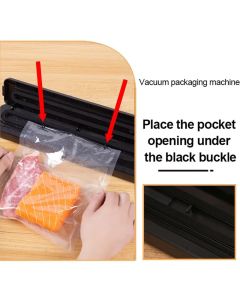 Portable Vacuum Sealer, Automatic Sealer for Food Storage, Easy to Use Compact Food Preservation Sealing Machine for Home & Kitchen，37.3*7*8.5cm，black