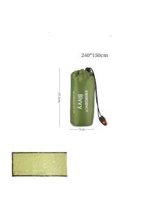 Emergency Sleeping Bag, Portable Emergency Blanket Thermal Bivy Sack, Waterproof Lightweight Survival Gear with Compass for Camping Hiking Outdoor Adventure240*150cm，3pcs，green，Send a whistle