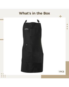 Chef and BBQ Apron not with Bottle Opener and Hand Towel - Cotton Canvas, not Stainless Steel Hardware - Cross Back Straps，black，The packaging only includes one apron