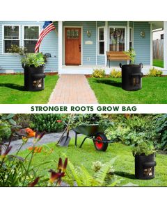 5-Pack  Potato Grow Bags, Garden Planting Bag with Reinforced Handle, Thickened Nonwoven Fabric Pots for Tomato, Vegetable and Fruits（23*28cm)