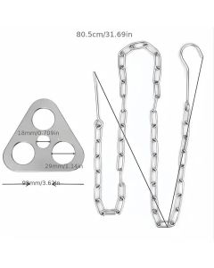 Camping Tripod Board，Turn Branches into Campfire Tripod ，Stainless Steel Campfire Support Plate with Adjustable Chain，for Hanging Cookware,Portable Camping Gear
