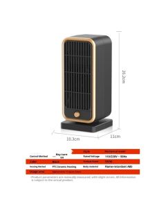 Space Heaters，500W Energy Efficient Quiet Mini Portable Heater, PTC Ceramic Fast Heater Function for Office Home Indoor Use（Black)