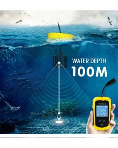 Portable Fish Depth Finder Water Handheld Fish Finder Sonar Castable Kayak Boat Fishfinder Transducer Fishing LCD Display （23*6.5cm)