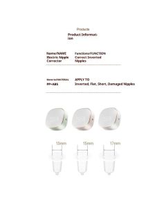 Electric Nipple Corrector for Flat or Inverted Nipples, Rechargeable Nipple Puller Sunken and Shy Nipples3Corrector Covers for Women Girl white