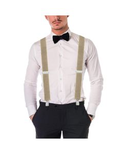 Fashion Mens Suspenders - 48" Elastic Adjustable Heavy Duty 2" Wide - X Back, Adjustable Straps with Secure Fit