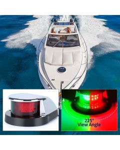 2pcs LED Boat Navigation Light Red and Green LED Marine Navigation Light Boat Bow Light for Pontoon and Small Boat (Silver)