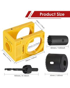 Door Lock Installation Kit, Hole Saw Set with Arbor Positioning Frame Guide Template, Door Lock Hole Cutter for Wood Doors