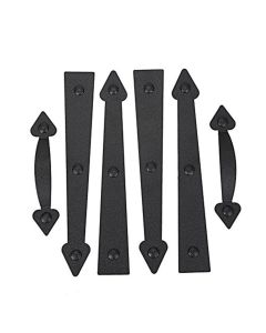 Magnetic Decorative Garage Door Curb Appeal Faux Hinges Handles Hardware Kit Color Black Household Essentials Garage Handle and Hinge Magnets