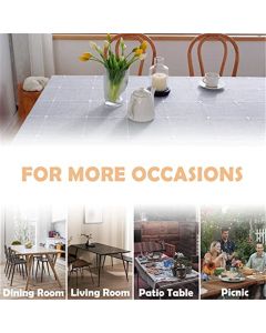 Rectangle Table Cloth, Heavy Duty Cotton Linen Waterproof Tablecloths Farmhouse Tablecloth, Soft and Wrinkle Free Table Cover with Tassels, 55''x70'', Grey
