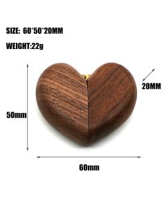 Heart Shaped Slim Secret Engagement Ring Box Wooden Pocket Sized Discreet for Wedding Ceremony Engagement Proposal Ring Bearer Ideas