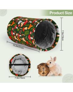 Guinea Pig Tunnel Washable Guinea Pigs Hideout Portable Rabbit Tunnels Soft Ferret Tunnel for Playing Resting Guinea Pig Accessories for Hedgehogs, Hamster, Mushrooms