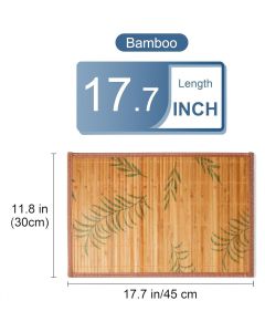 Placemats Set of 6, Bamboo Table Mats Set with Leaf Pattern, 17.7'' × 11.8'' Woven Placemat, Washable Heat-Resistant Place Mats for Kitchen, Brown Leaf