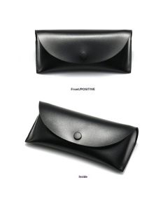 Leather Eyeglasses Case,Flexible Sunglasses Pouch Slim Case for Women Men Horizontal Eyeglass Case（black）