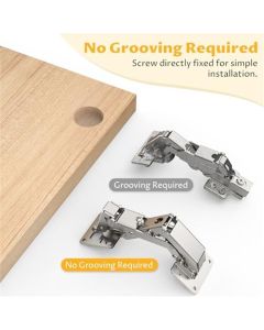2 Pack Soft Close Cabinet Hinges, Slow Smooth Hidden Frameless Lazy Susan Hinge, Concealed Hardware Surface Mount, Lid Support Trap Door, Self Closing for Corner, Kitchen Cupboard（Excluding screws）