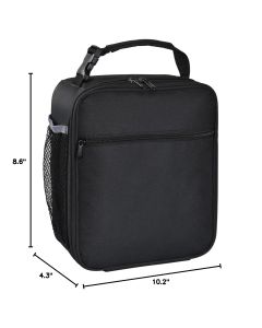 Leakproof Portable Lunch Box for Women Men Boys Girls, Large Capacity Cooler Bag with Handle and Bottle Pocket for Office School Camping Hiking Outdoor Beach Picnic (Black)