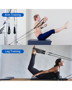 Pilates Straps - Double Loop D-Ring Straps for Reformer, Padded, Home Gym Workout 1 Pair Pilates Double Loop Straps for Reformer Fitness D-Ring Straps Handle,