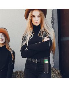 3 Pcs Beer Holster Classic PU Leather Beer Holster Bottle Holders Drink Belt Waist Bag Drink Holder for Travel Outdoor, Espresso Brown