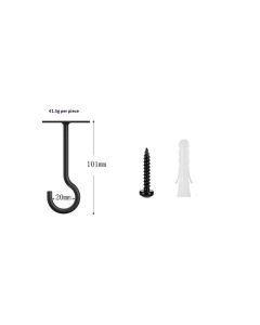 Ceiling Hooks for Hanging Plants,2Pack 4in for Plants,Lights,Planters,Lanterns,Hanging Bird Feeders,Wind Chimes,Indoor&Outdoor Decoration Black