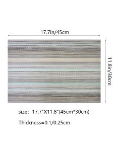 Placemats Set of 6, Heat Resistant Non-Slip Woven Table Mats for Dining Table, Washable Durable Elegant Place Mats for Kitchen Indoor/Outdoor Use (blue stripes)