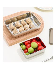 3-Piece Extra Thick 304 Stainless Steel Food Storage Containers with Non-Stick Bottom, Airtight Glass Lids & Silicone Seal, Stackable Kitchen Organization Boxes for Food Preservation