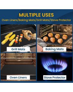 Cooks  Non-Stick Oven Protector Mat - 5 Heavy Duty Nonstick Oven Rack Liners to Protect Convection, Electric, Gas, & Microwave Ovens -   Heat Resistant Baking Mat（Only cushion）