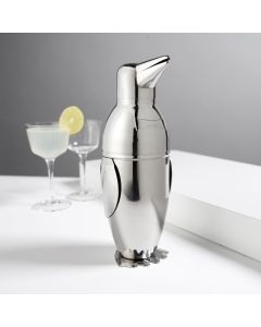 Kitchen Bar Penguin Cocktail Shaker, 18/8 Stainless Steel, Mirror Finish, 3-Piece Set, Holds 17-Ounces