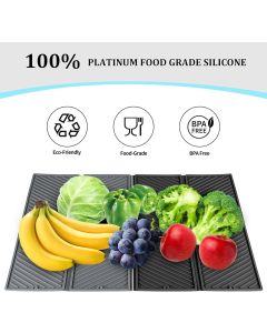 Dish Drying Mat for Kitchen Counter, Collapsible  Large Dish Drainer Mat, Silicone Drying Mat Non-Slip Silicone Sink Mat, Easy to Clean, Grey