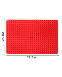 3pcs Red Silicone Baking Mat - 15x10.6" Non Stick Baking Mat With Fat Filtering Red Pyramid Design, Suitable for Oven & Microwave - Flexible & Easy-to-Clean Silicone Cooking Mats