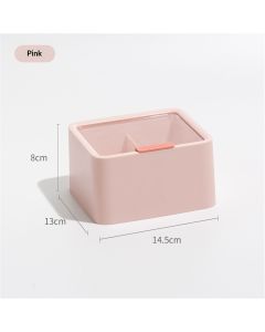 2pcs Qtips Holder Dispenser Cotton Swabs Storage Organizer Plastic Bathroom Canisters with Hinged Lids, Divide 2 Grids（Only storage box）