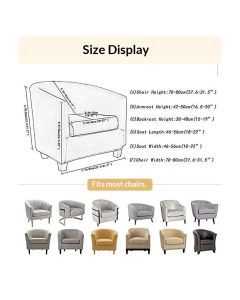 Chair Slipcover Stretch Barrel Chair Covers Printed Tub Chair Slipcovers Round Couch Covers Spandex Armchair Sofa Cover Removable Furniture Protector for Living Room