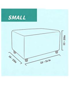 Jacquard Design High Stretch Folding Storage Footstool Protector Rectangle Removable Slipcover (S Light Gray)