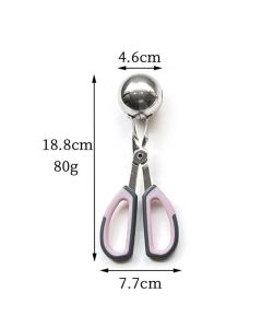 Meat Baller Tongs,Generic  Meatball Maker Scoops, Non-Stick, Stainless Steel , Anti-Slip Handles,2pcs Orange+Pink