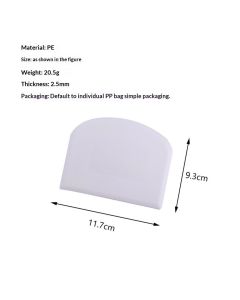 Bench scraper for baking, Bowl scraper for baking, food-safe plastic dough cutter, flexible plastic scraper, practical table scraper, multi-functional food scraper, white, green 2 pack