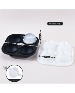 Spherical ice grid for household whiskey quick freezing ice hockey mold, easy to demold, food grade silicone ice grid（black）